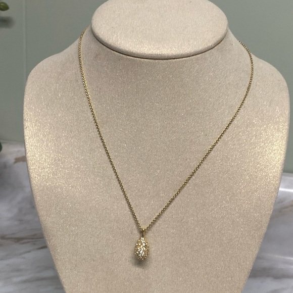 Swarovski gold tone crystal ball necklace - Picture 8 of 11